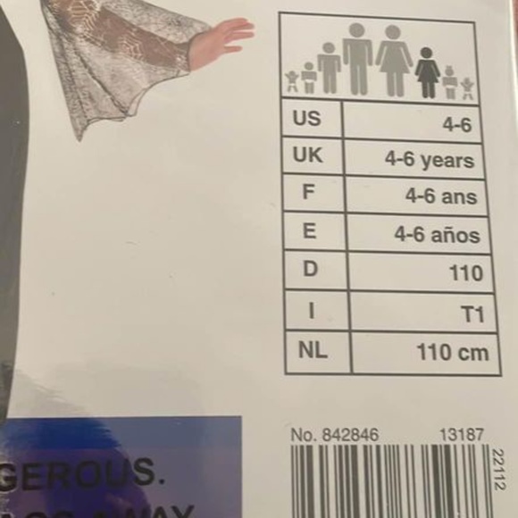 BRAND NEW girl dark countess vampire witch themed halloween costume size S 4-6 - Picture 7 of 7